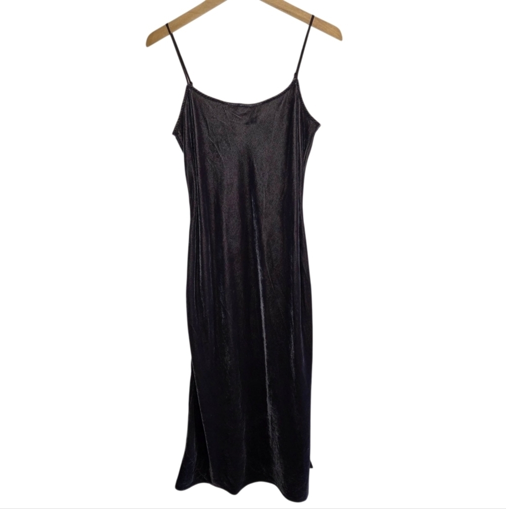 Gap Terra Brown Velvet Midi Slip Dress Adjustable Straps Size Small Boho Neutral